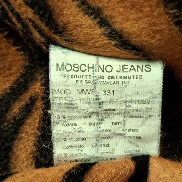 MOSCHINO Jeans Metallic Trench Coat Tiger Lining - Picture 12 of 14